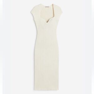 H&M cream ribbed knit bodycon dress size XL